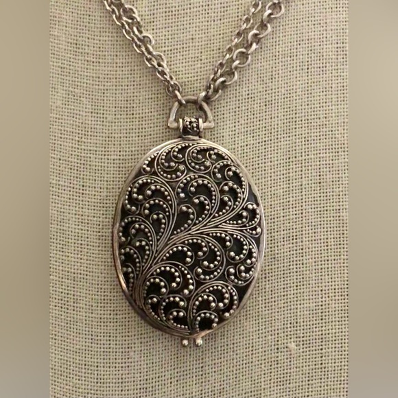 LOIS HILL Sterling Silver Quadruple Strand Double Sided Locket Toggle Necklace - Picture 17 of 17